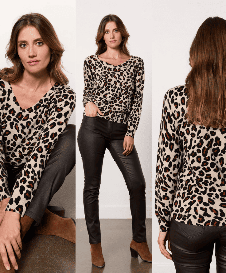 PULL FIN IMPRIMÉ LÉOPARD