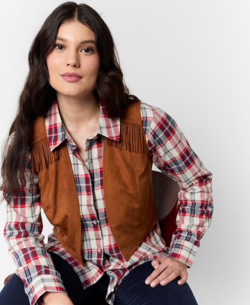 Veste sans manches à franges