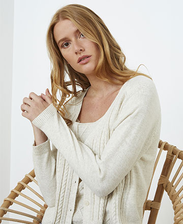 Le cardigan court beige