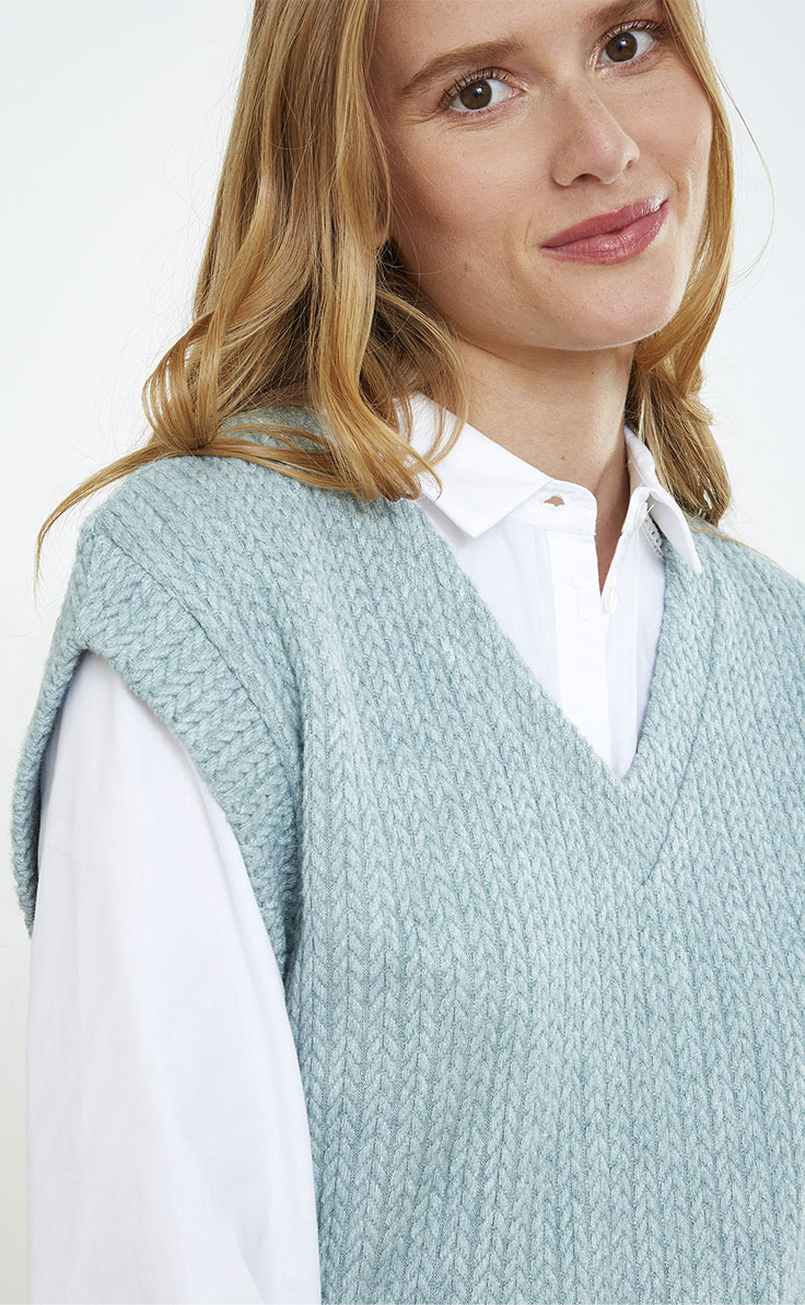 Le top vert clair en maille