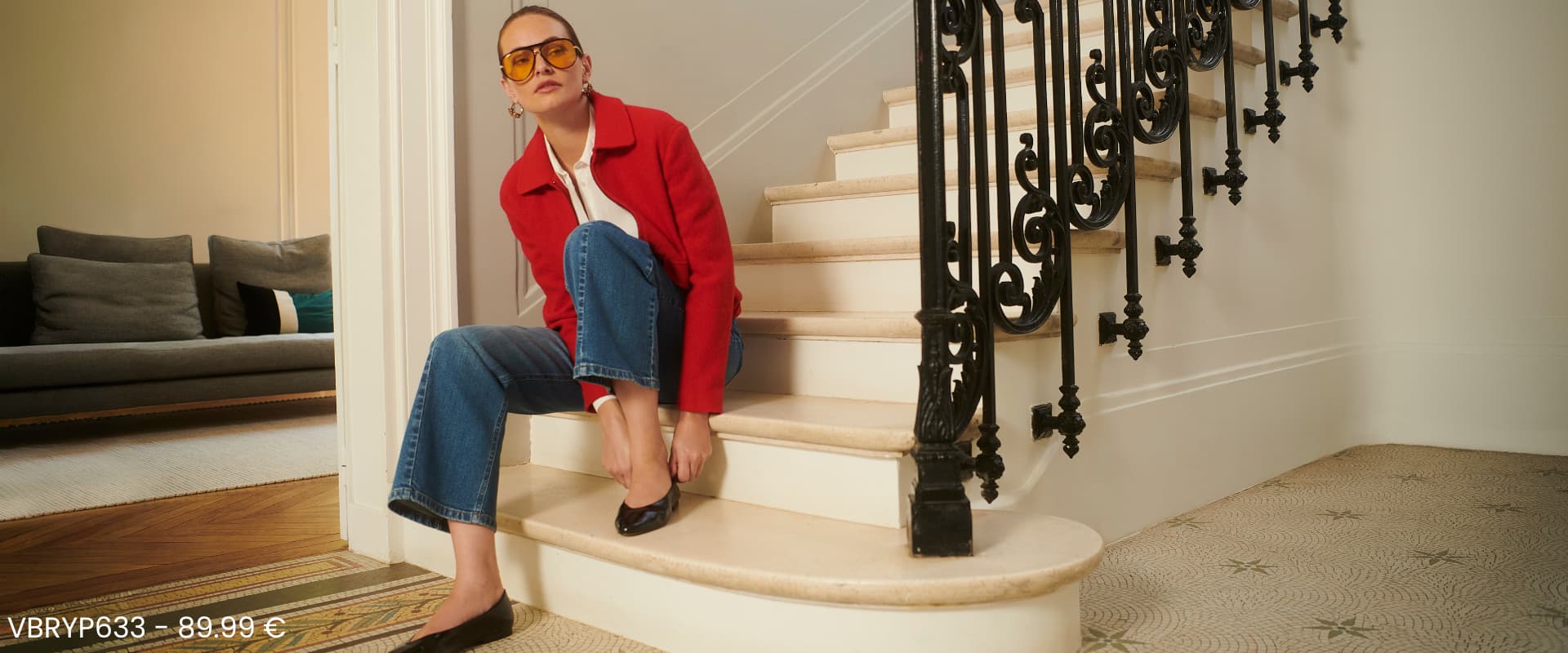 Blouson uni ROUGE Femme