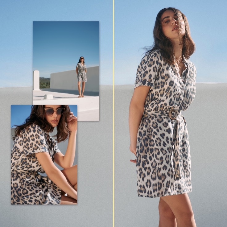 Robe élégante Taille 42 Jacqueline Riu - Modèle Floral Multicolore Avec Collier - Occasion Très Bon état