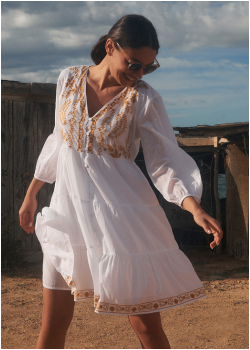 Robe Beige Taille 46 Marque Jacqueline RIU - Viscose/Polyamide, Très Bon État
