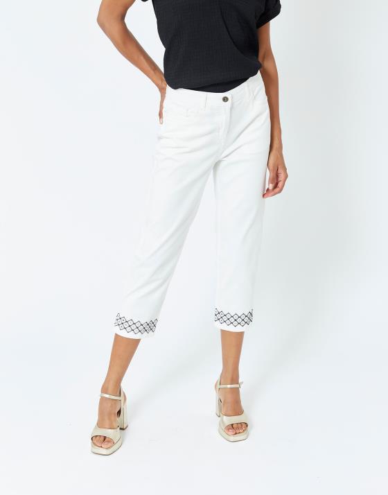 Pantalon cropped slim uni