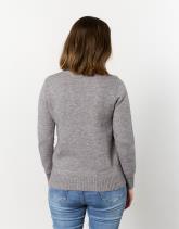 Pull épais uni décoré