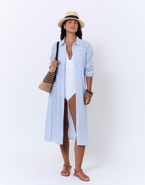 Robe midi rayée