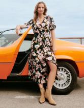 Robe longue imprimé à fleurs