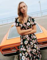 Robe longue imprimé à fleurs