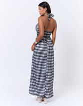 Robe longue imprimé graphique