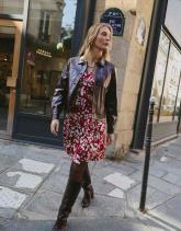 Robe courte imprimé à fleurs