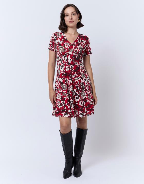 Robe courte imprimé à fleurs