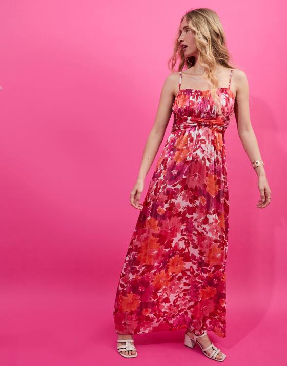 Robe longue imprimé à fleurs