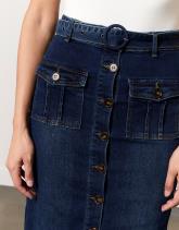 Jupe longue en denim unie