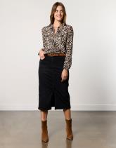 Jupe longue en denim unie