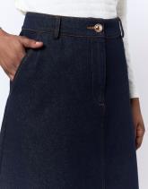 Jupe midi en denim unie