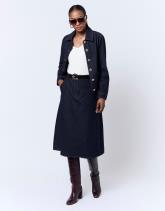 Jupe midi en denim unie
