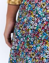 Jupe midi évasée imprimé à fleurs