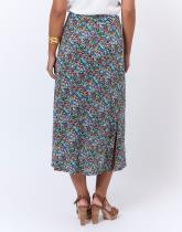 Jupe midi évasée imprimé à fleurs