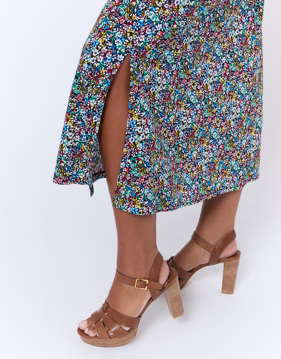 Robe en lin à fleurs en multicolore - SIR