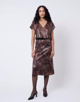 Jupe midi droite imprimée