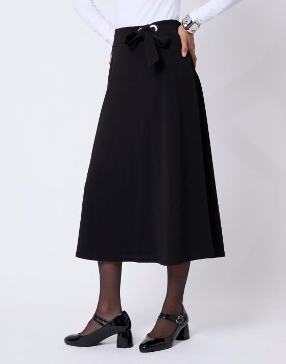 Jupe midi évasée unie