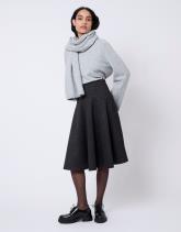 Jupe midi faux uni