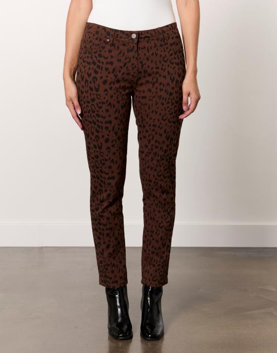 Pantalon court slim imprimé léopard