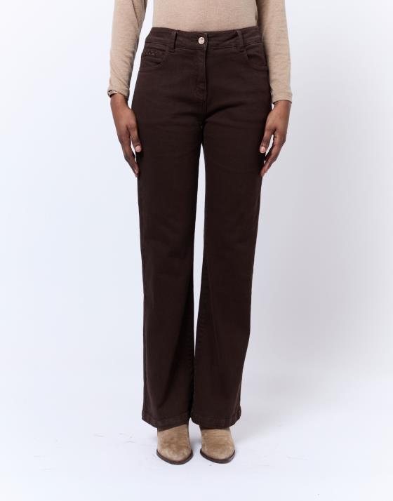 Pantalon long flare uni