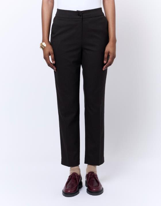 Pantalon 7/8 cigarette faux uni