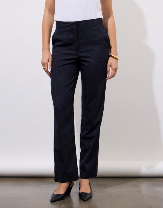Pantalon long droit rayé