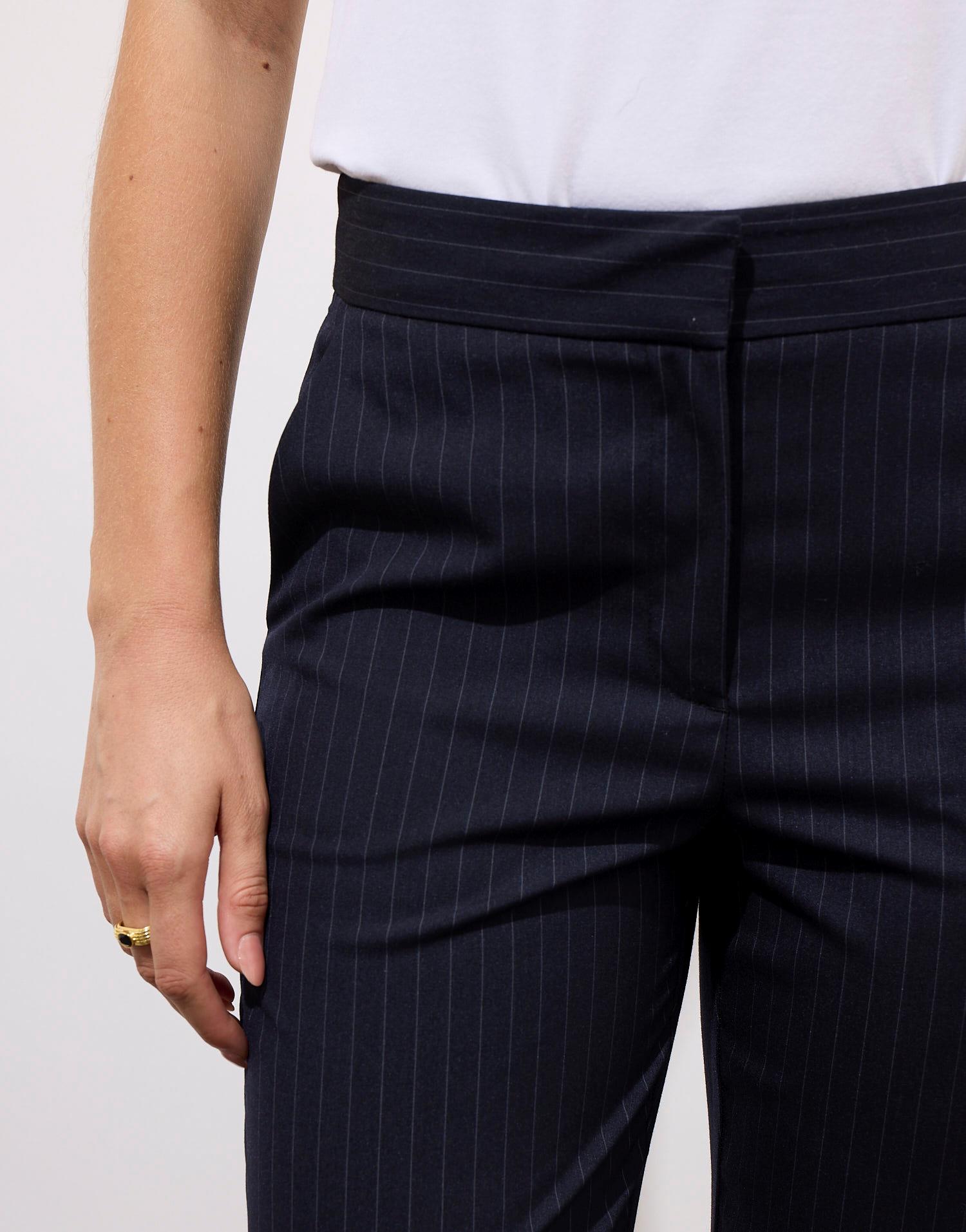Pantalon long droit rayé