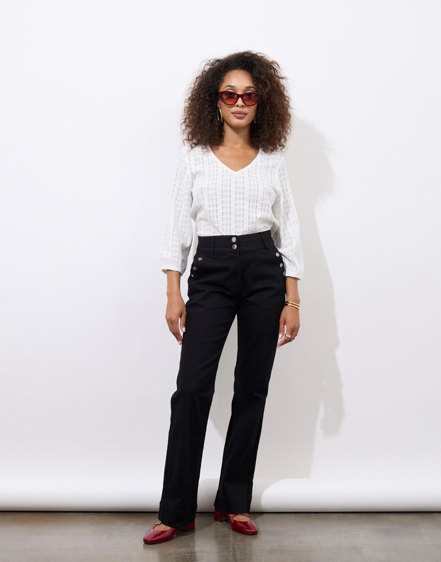 Pantalon long bootcut uni
