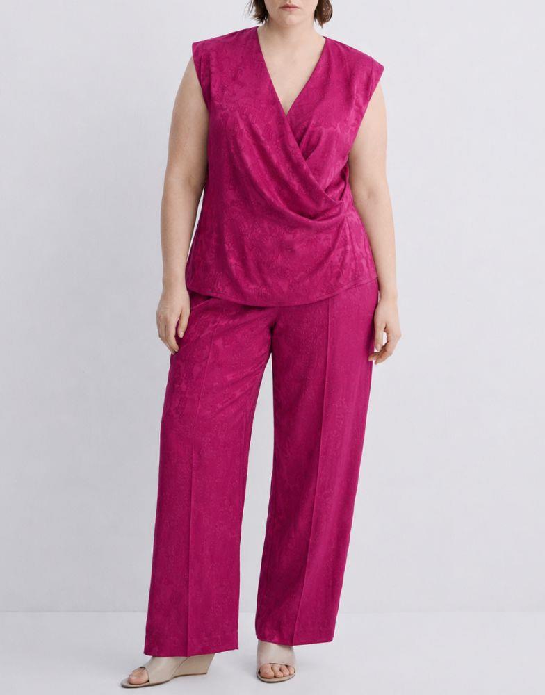 Pantalon long large jacquard