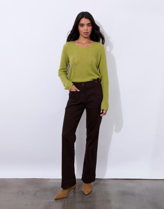 Pantalon long flare uni