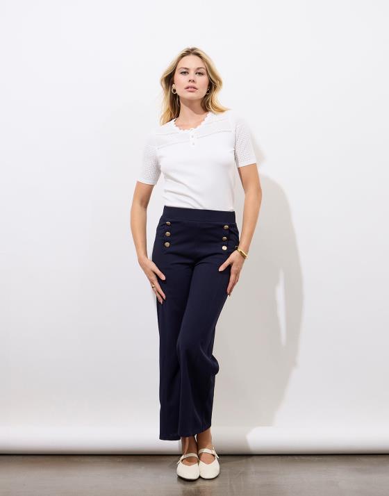 Pantalon 7/8 à pont uni