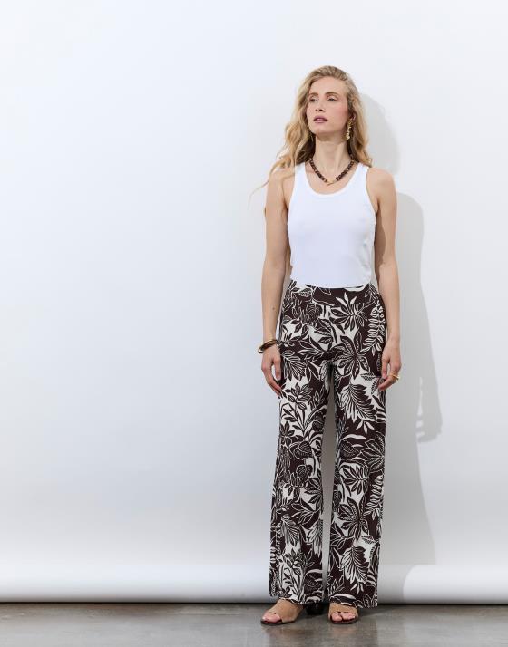 Pantalon long large imprimé