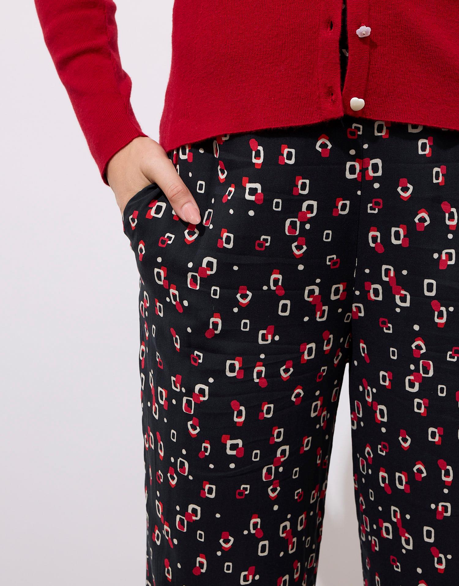 Pantalon long large imprimé