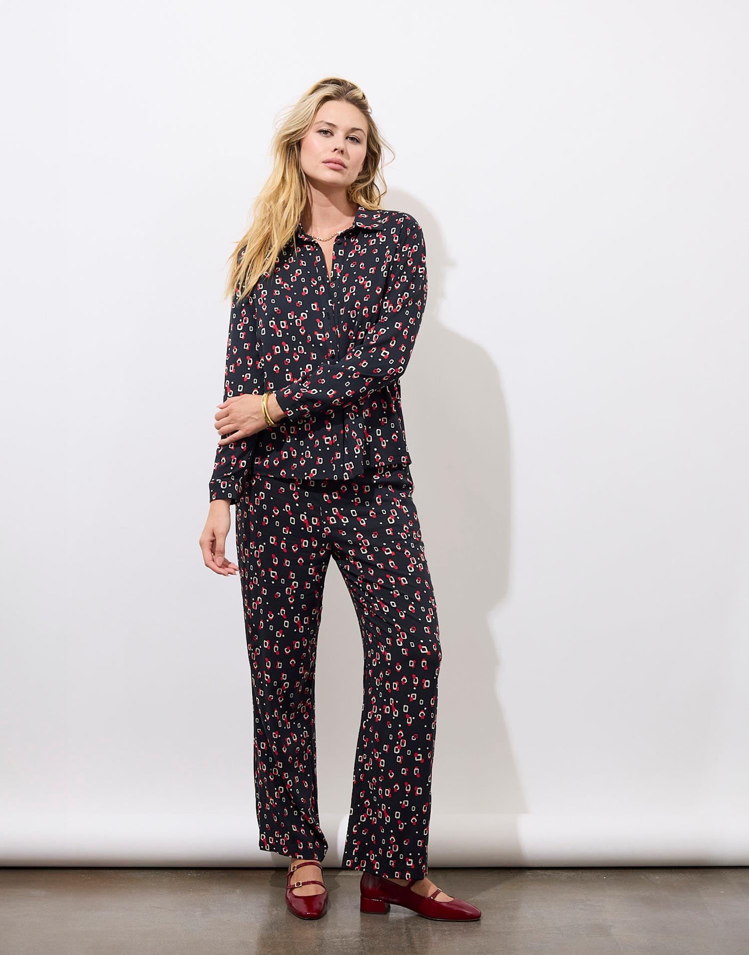 Pantalon long large imprimé