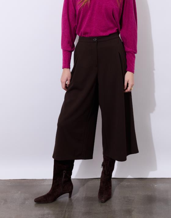 Pantalon cropped Jupe-culotte uni