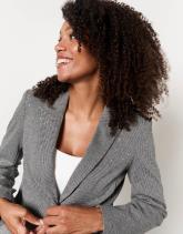 Veste mi-longue pied de poule