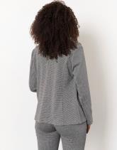 Veste mi-longue pied de poule