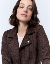 Perfecto court en suédine imprimé léopard