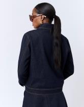 Blouson court en denim uni