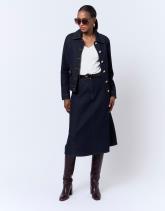 Blouson court en denim uni