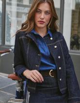Blouson en denim uni