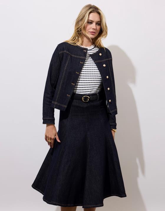 Blouson en denim uni