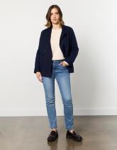 Manteau mi-long uni