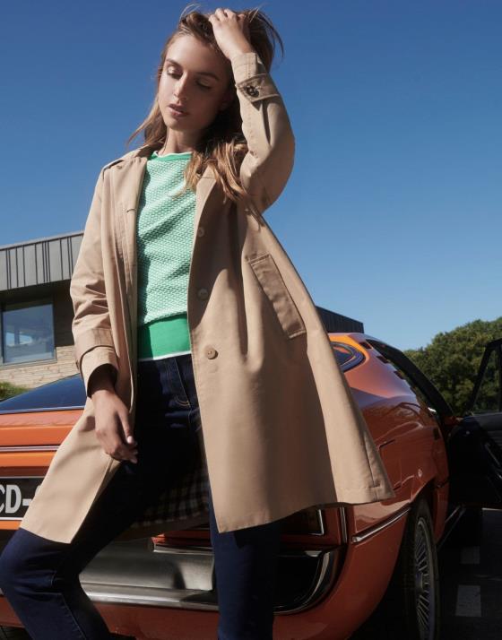 Imperméable mi-long uni