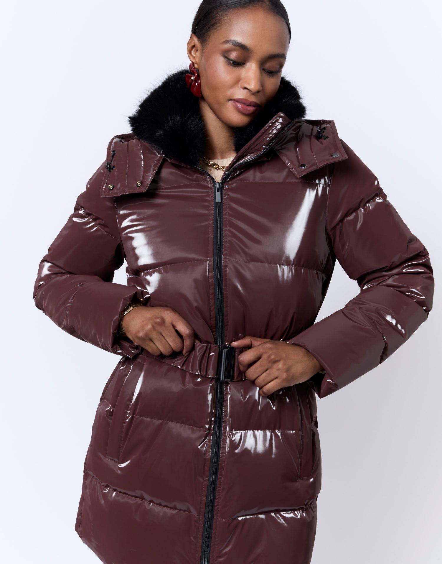 Doudoune Légère Matelassée à Capuche - Manteau D'hiver Femme, Pliable, Avec Fourrure Amovible, Chaud Et Coupe-vent