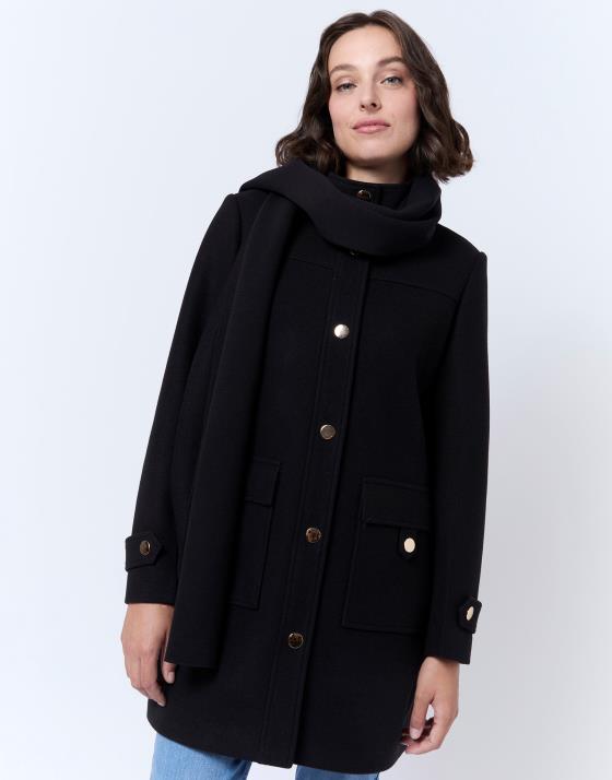 Manteau mi-long uni
